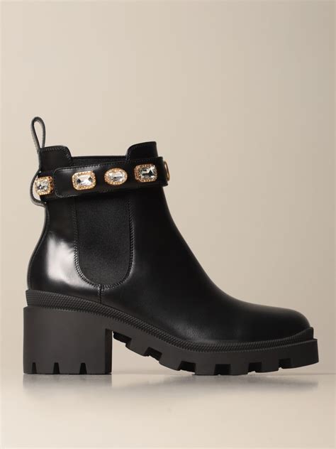 gucci black rhinestone boots